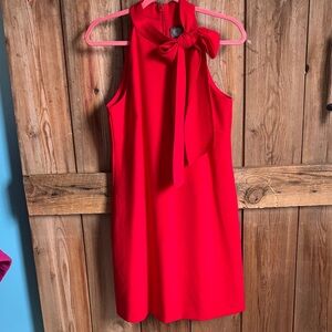 New Elegant Red Sleeveless Dress with Bow still in stores!